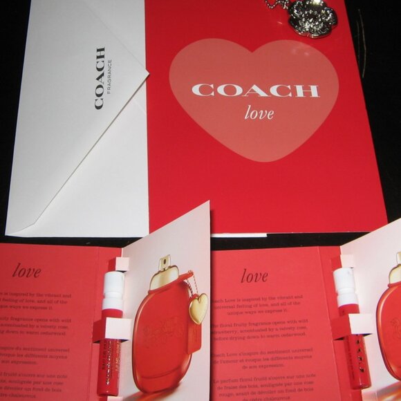 Coach LOVE BUNDLE Card,samples&keychain charm - Picture 1 of 2